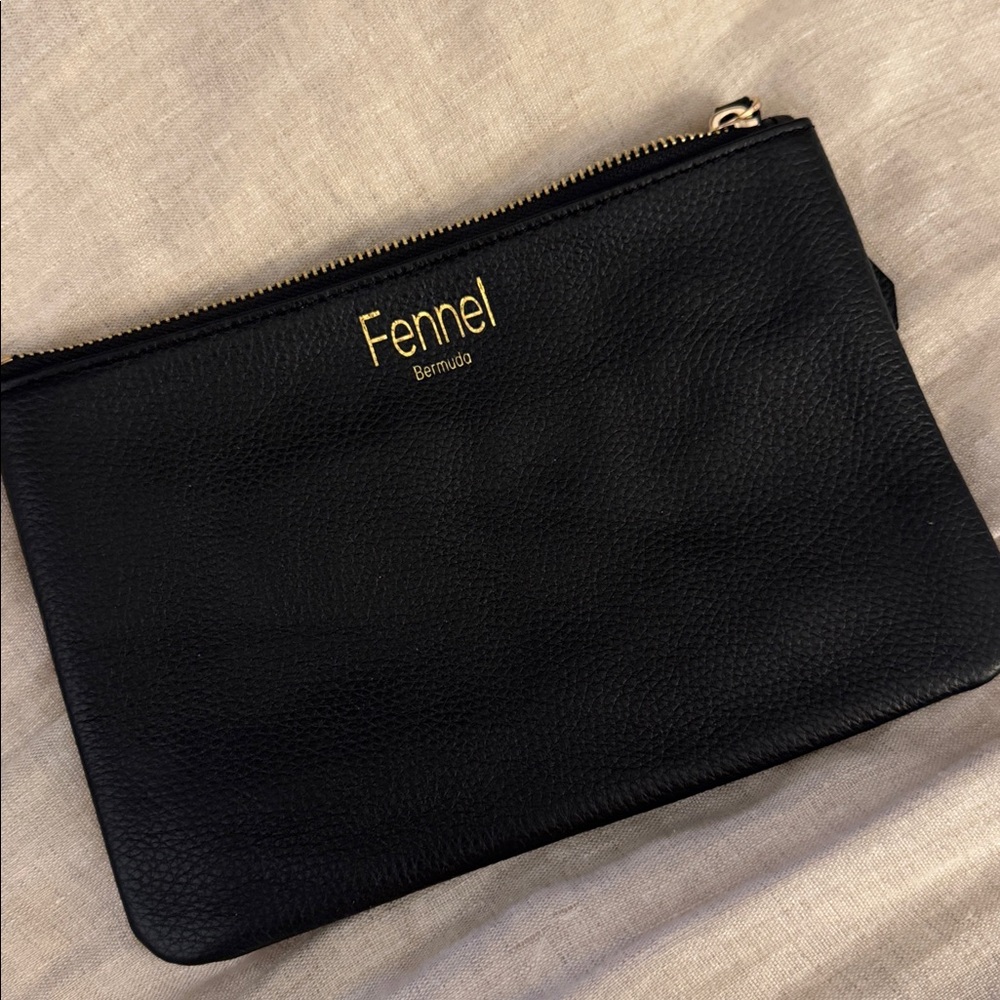 Black Pebble Leather Clutch Wallet